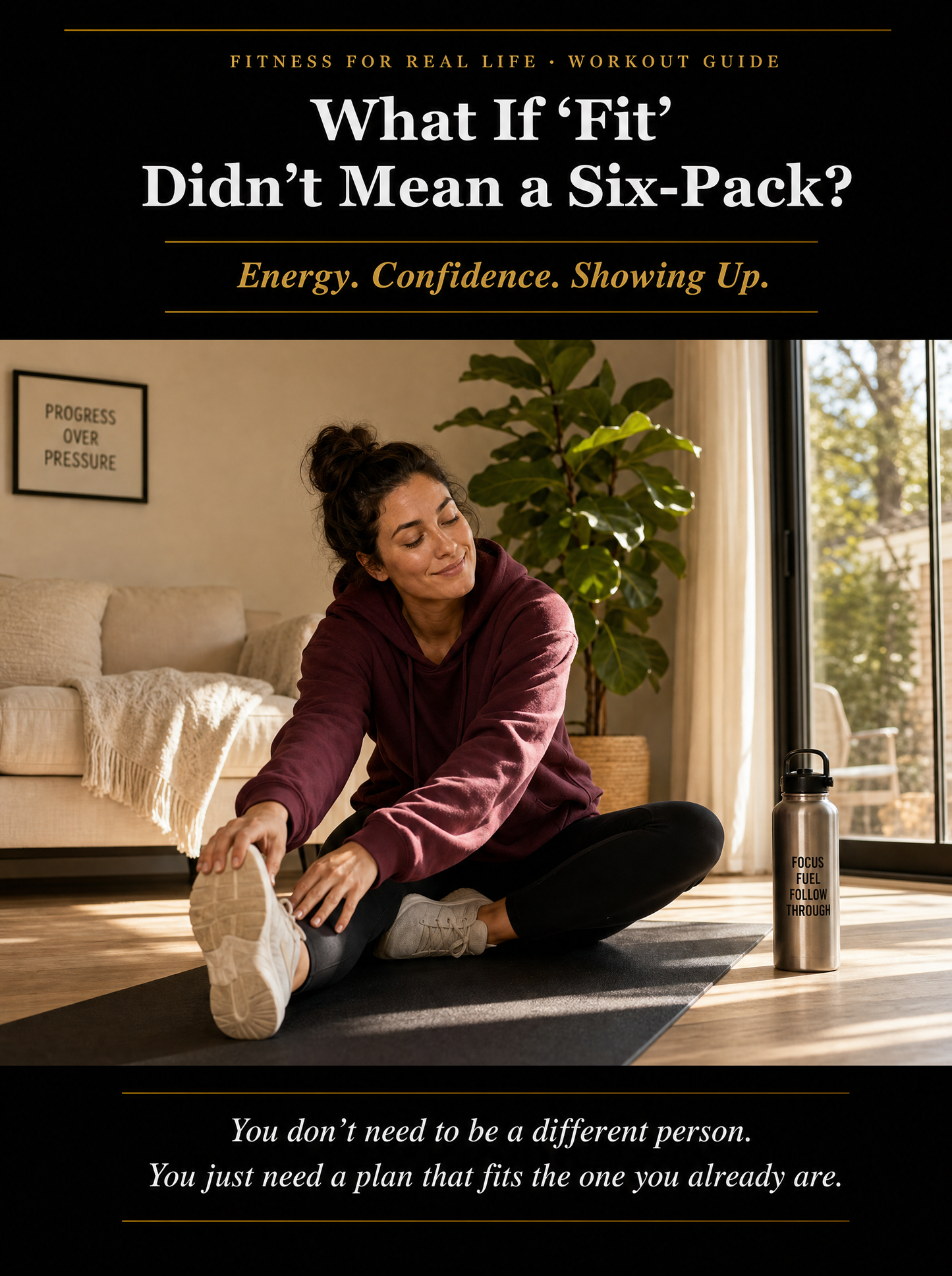 Short workout guide interior page — minimal equipment home training