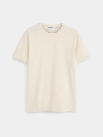 The Short Sleeve Ribbed T-Shirt in Cloud