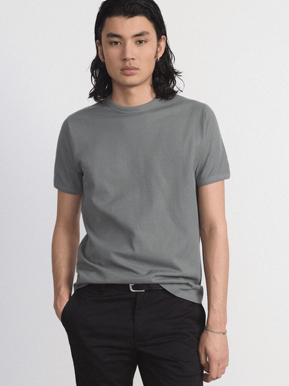 The Short Sleeve Ribbed T-Shirt in Slate