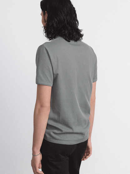 The Short Sleeve Ribbed T-Shirt in Slate