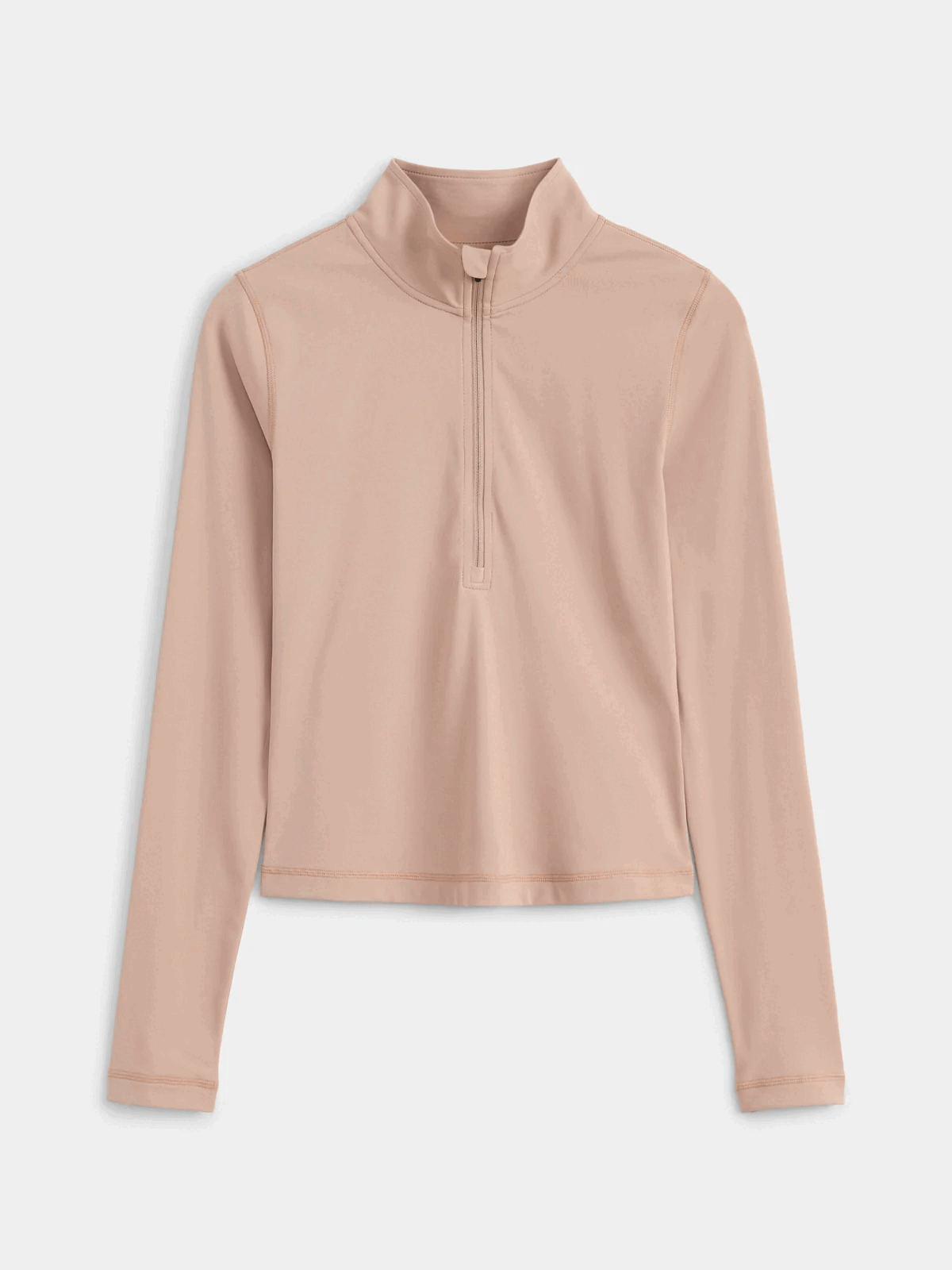 The Fitted Half Zip Top in Beige