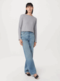 The Merino Wool Cropped Sweater in Light Grey