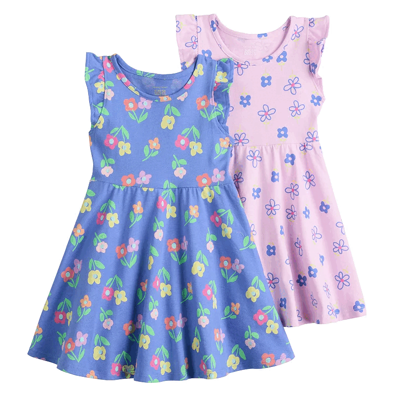 Baby & Toddler Girls Jumping Beans 2-Pack Flutter Sleeve Dress