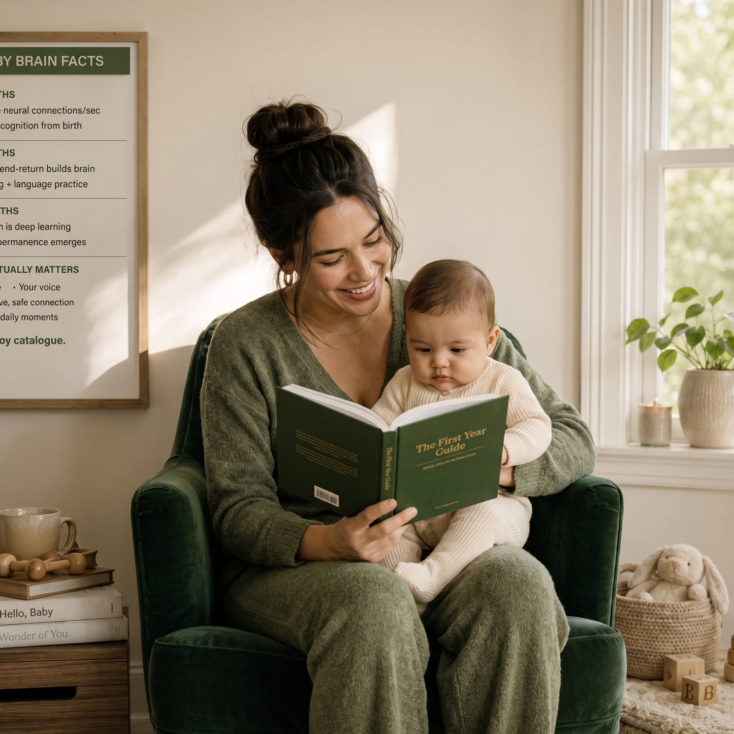 Baby first year guide interior page — milestones 0 to 3 months