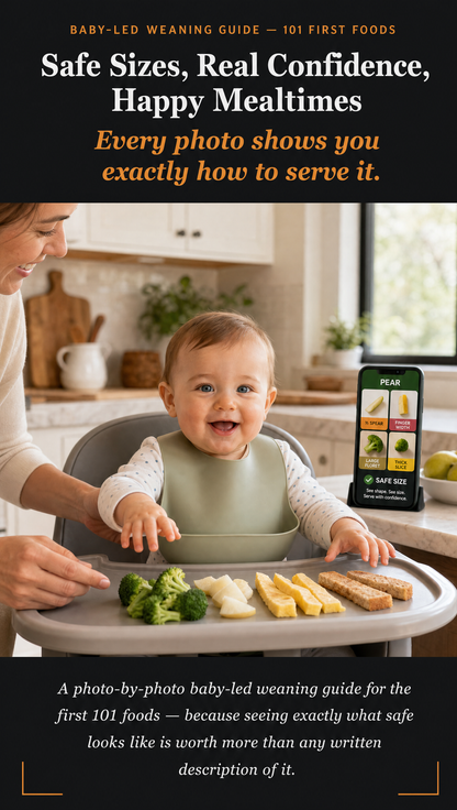 Weaning guide interior page — signs baby is ready for solids