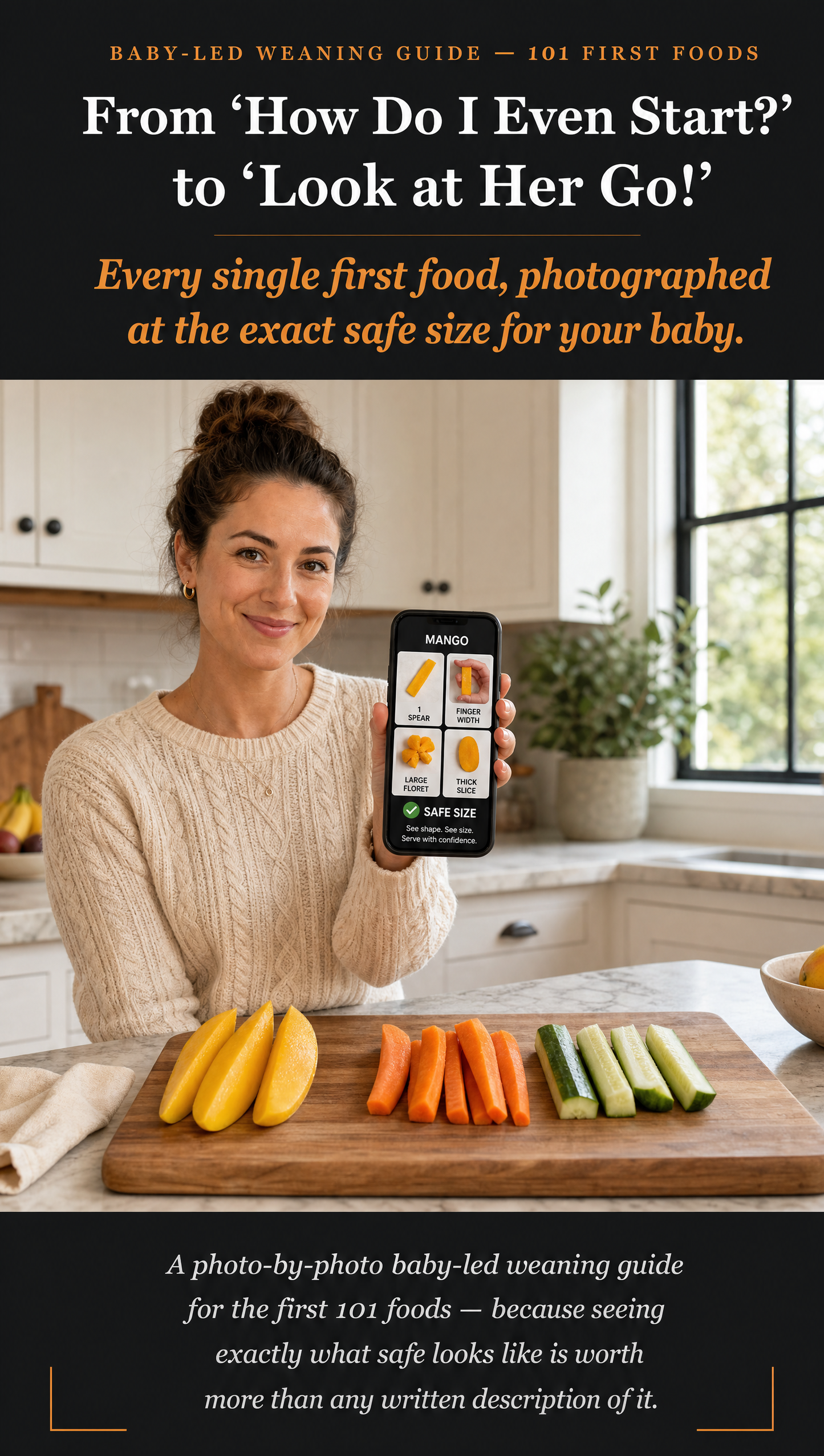 Weaning guide interior page — allergen introduction