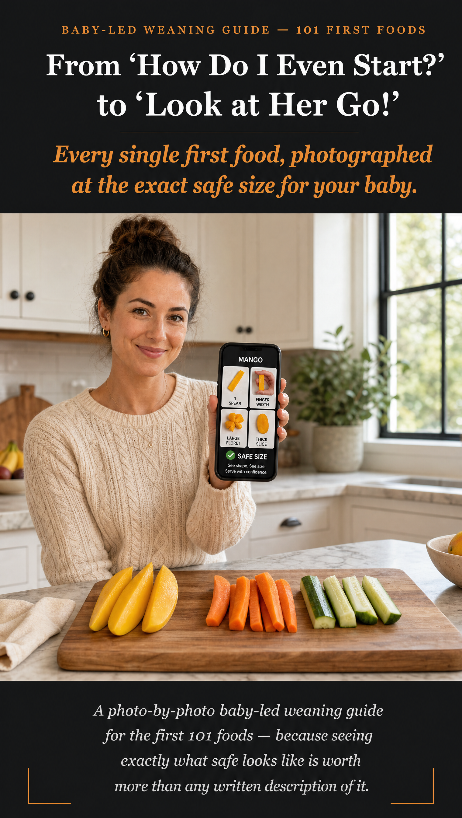 Weaning guide interior page — allergen introduction