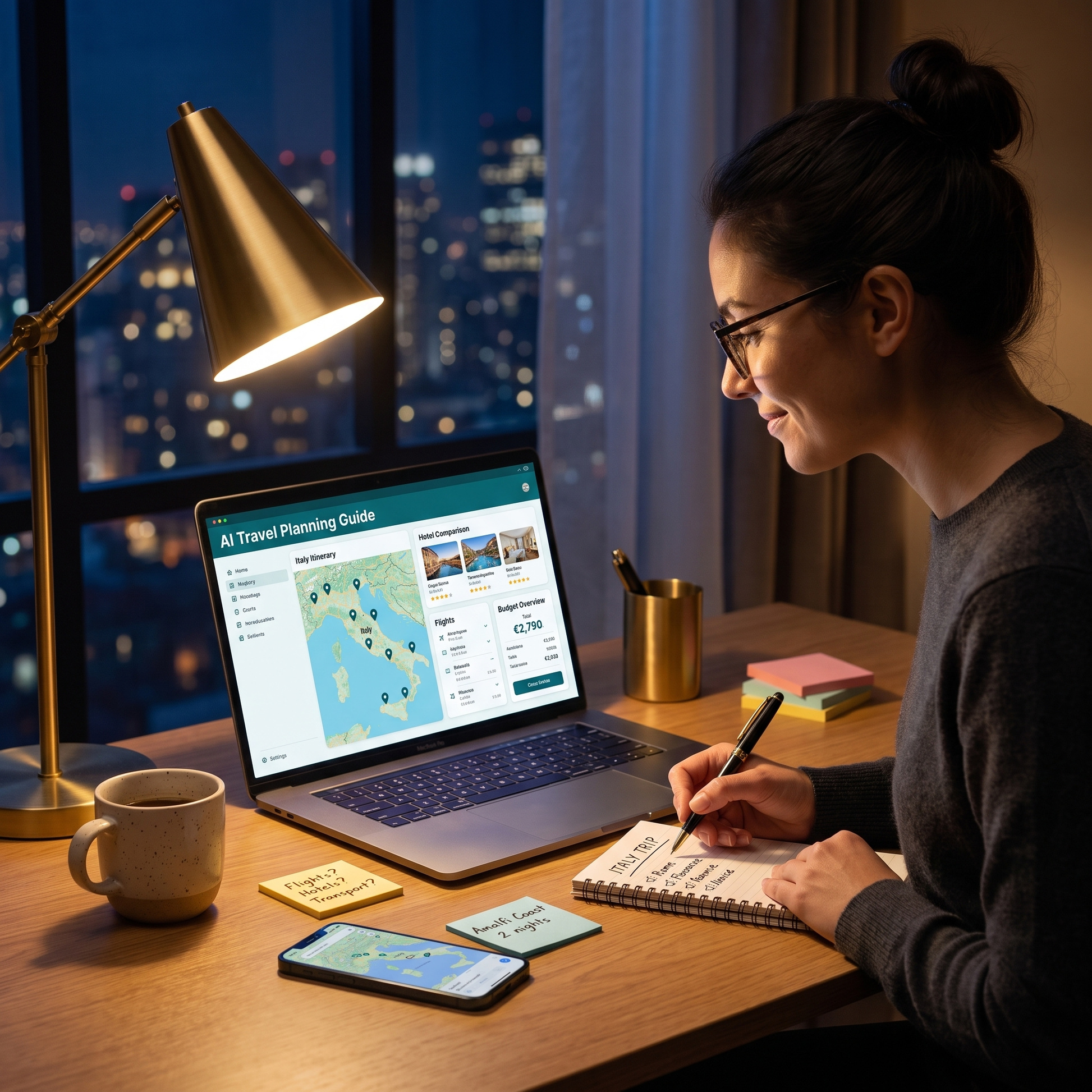 Trip planning guide interior page — decision order for booking