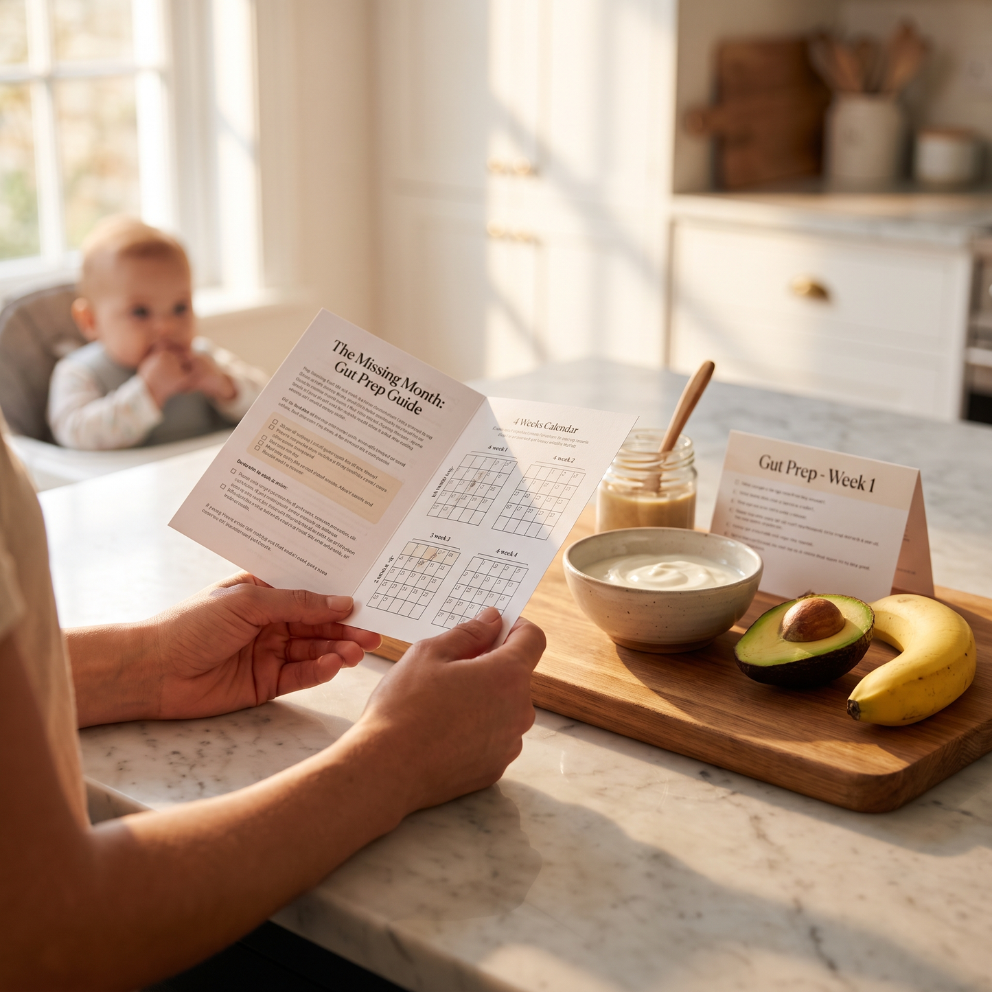 Baby gut health guide interior page — fibre and first foods