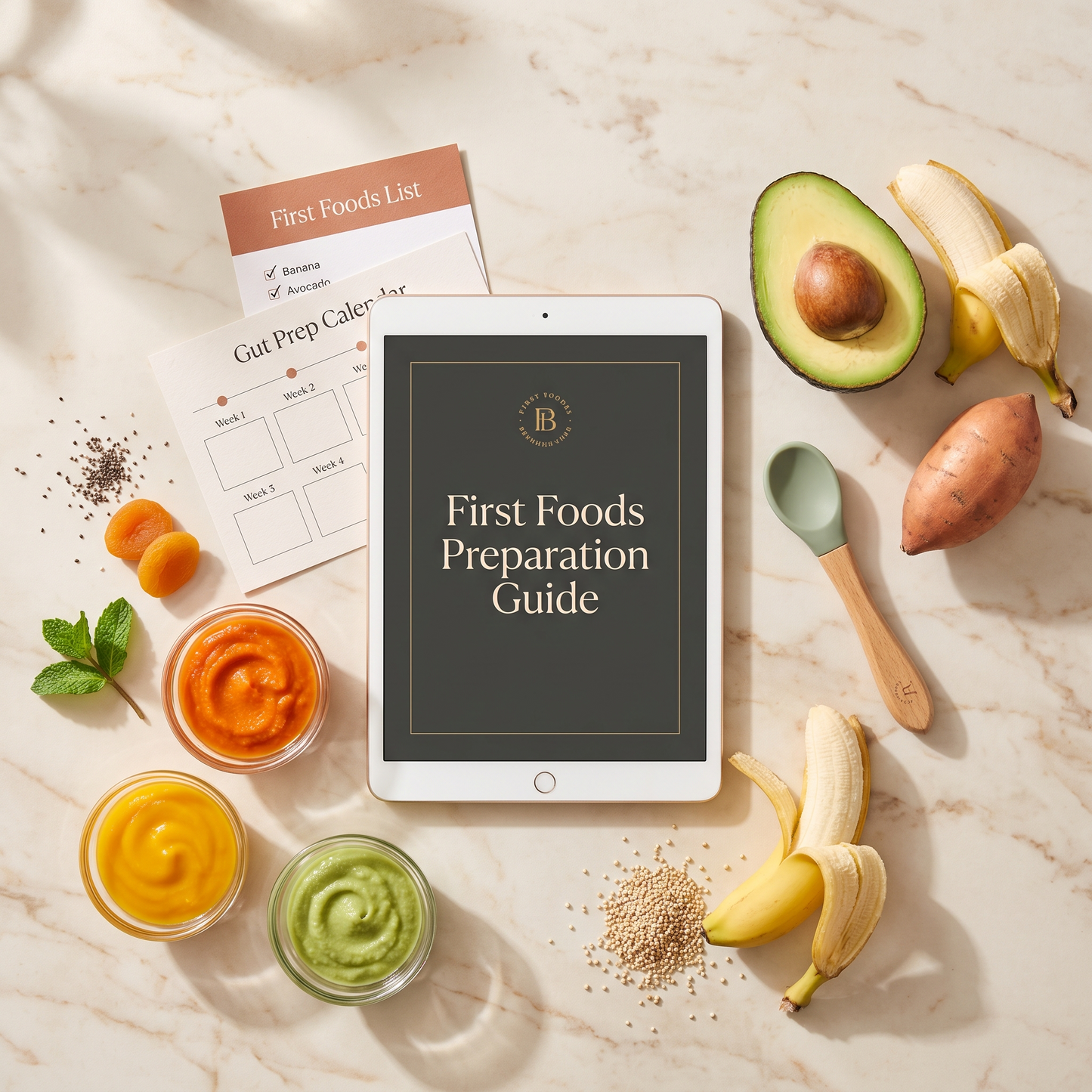 Baby gut health guide interior page — fermented foods for babies