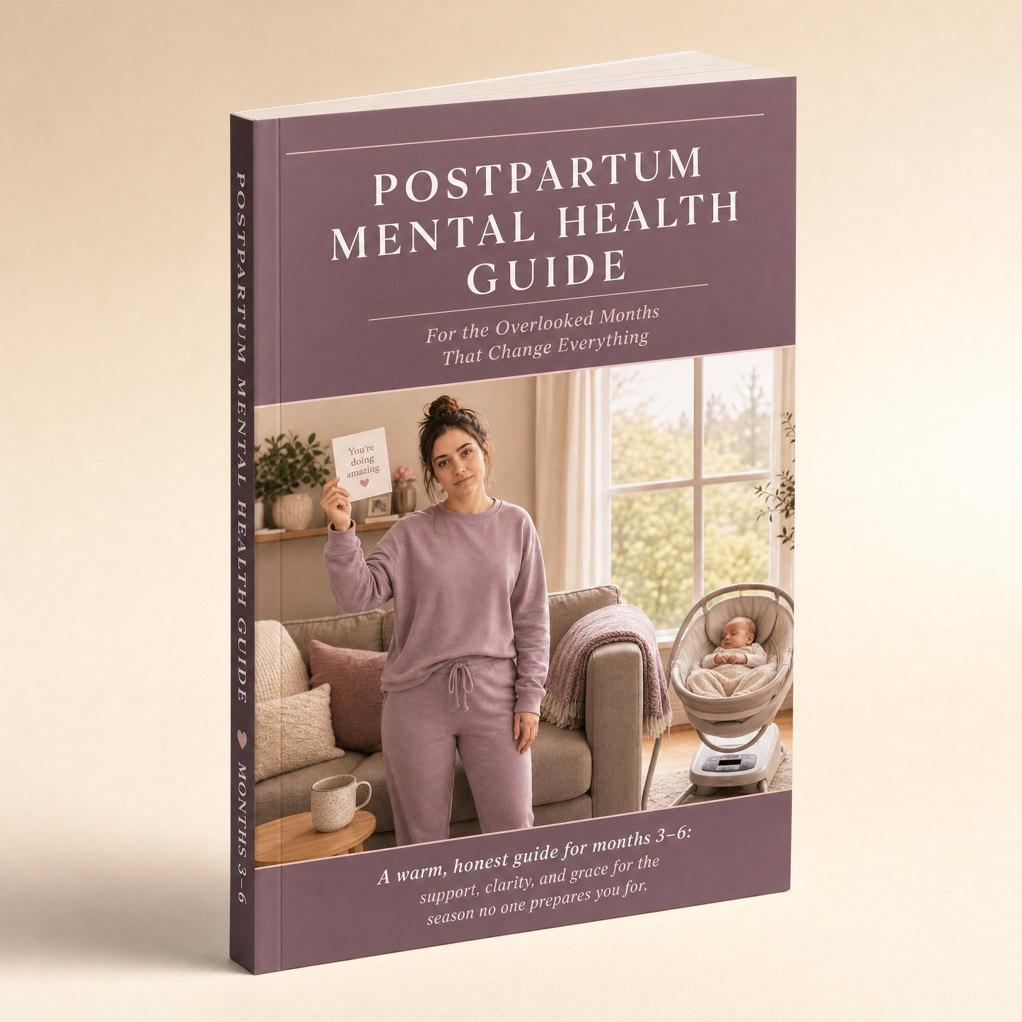 Postpartum recovery guide interior page — physical recovery after six weeks