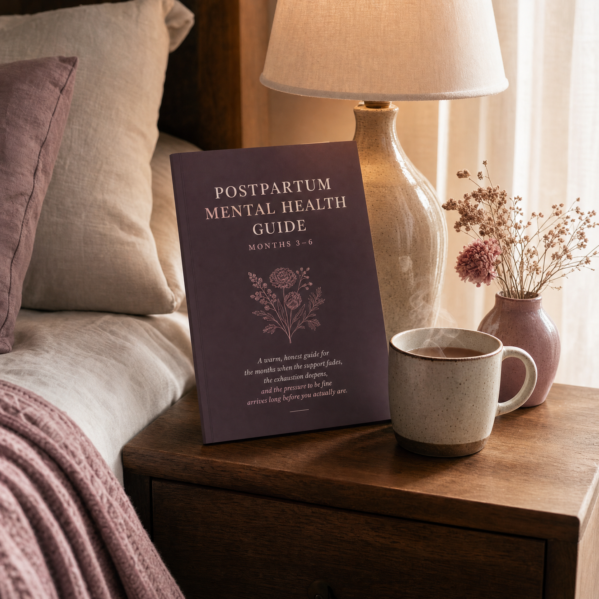 Postpartum recovery guide interior page — mood and identity changes