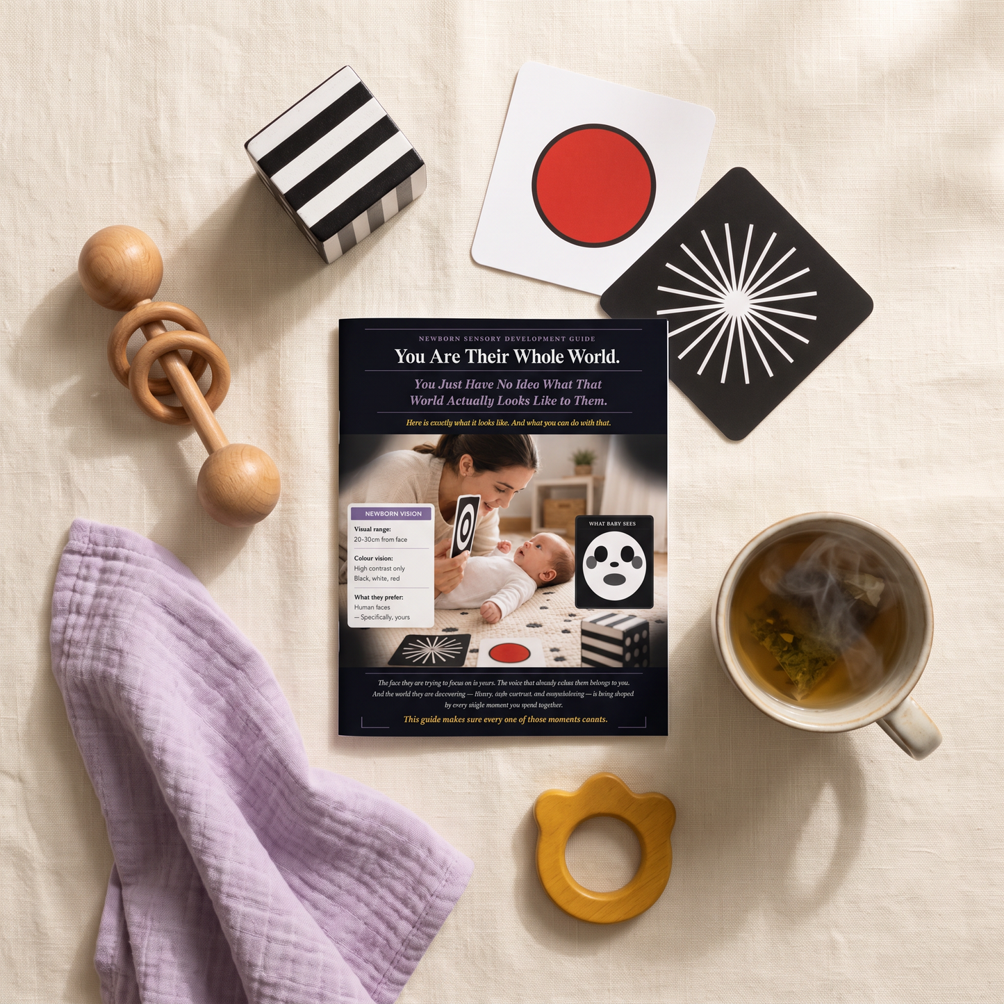Baby bonding guide interior page — separation anxiety and attachment