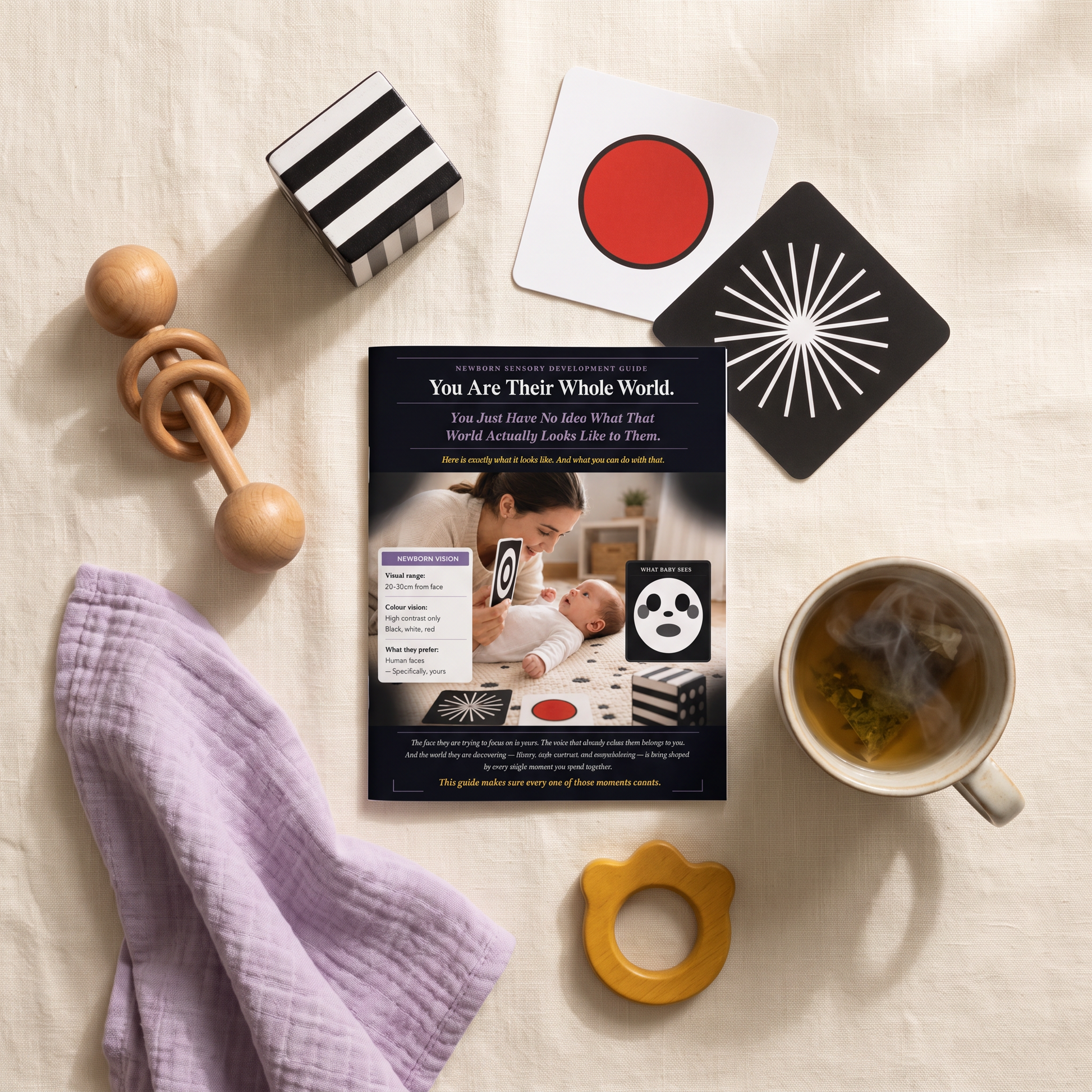Baby bonding guide interior page — separation anxiety and attachment