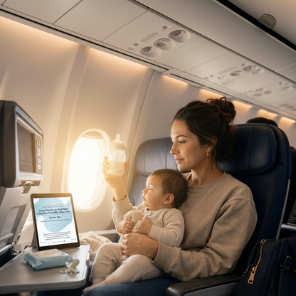 Flying with a baby guide interior page — ear pressure on descent